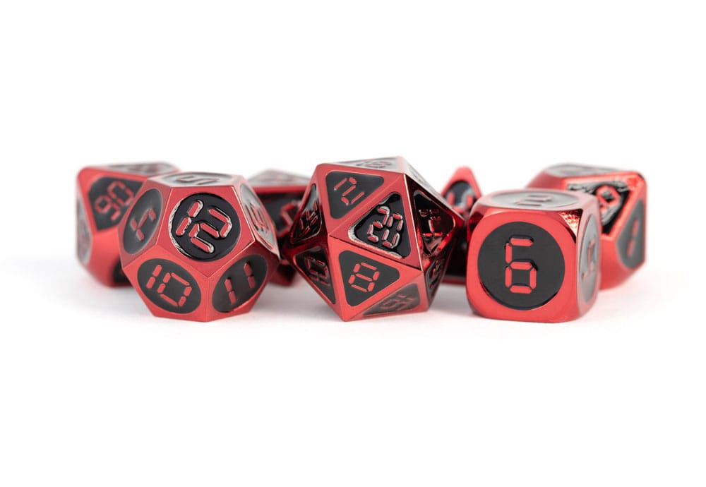 Fanroll -dobbelstenen Set rood met zwart email (7)