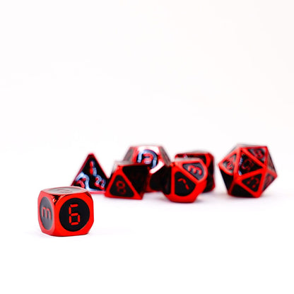 Fanroll -dobbelstenen Set rood met zwart email (7)