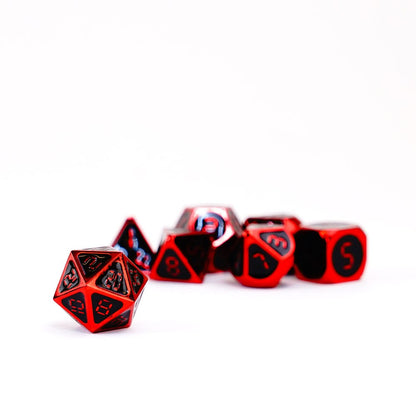 Fanroll -dobbelstenen Set rood met zwart email (7)