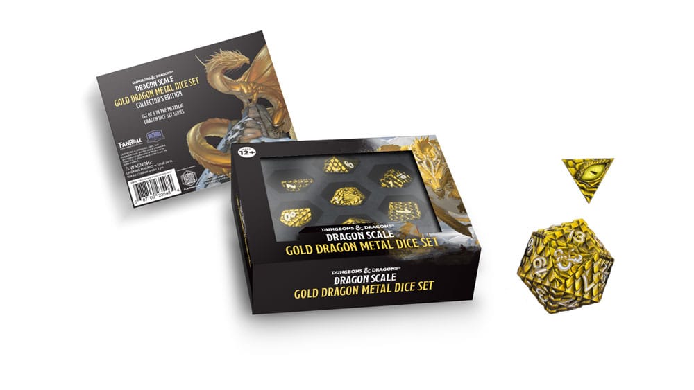Dungeons & Dragons Premium metalen dobbelstenenset Dragon Scale goud (7)
