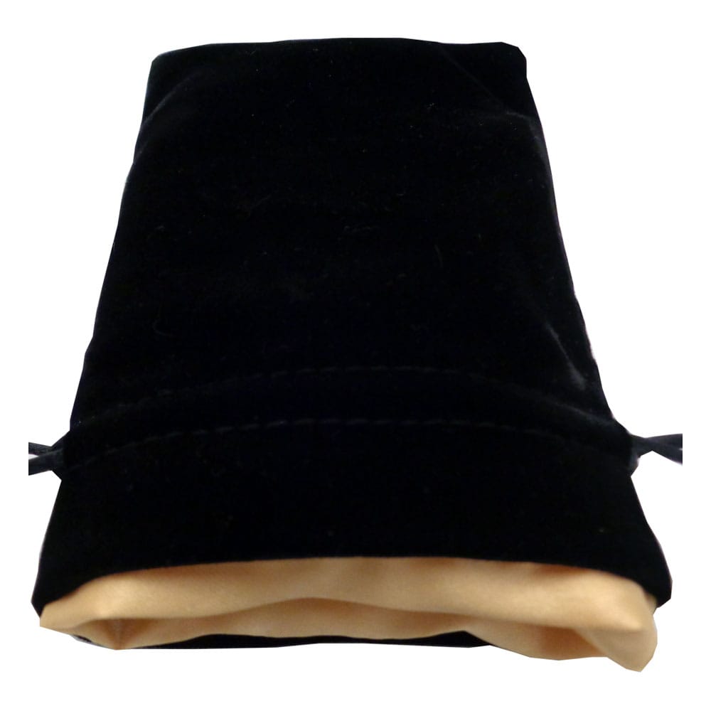 Fanroll Dice Bag Velvet zwart met goud satijnen klein