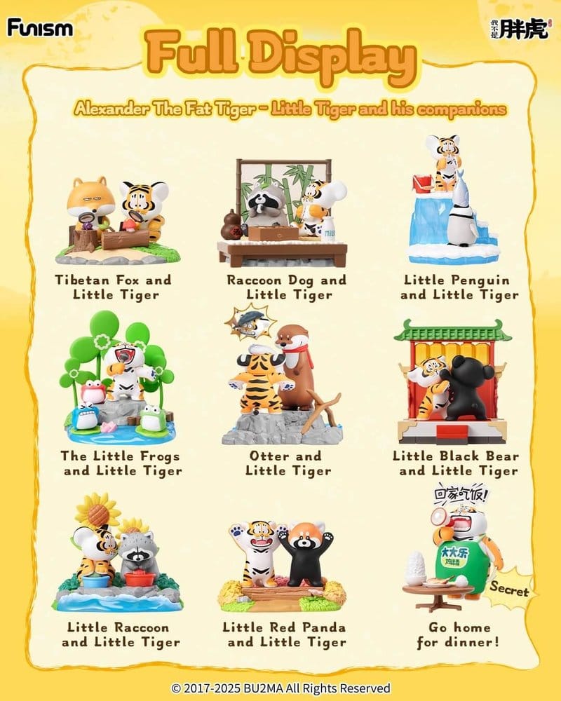 Alexander The Fat TigerBlind Box Minifiguren Kleine Tijger en zijn metgezellen Display (8)
