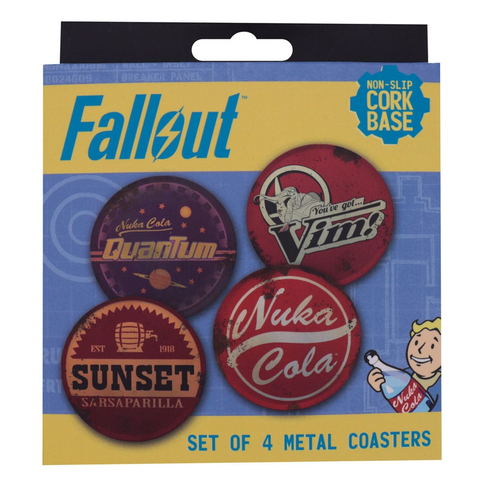 Fallout Coaster 4-pack metalen drankjes