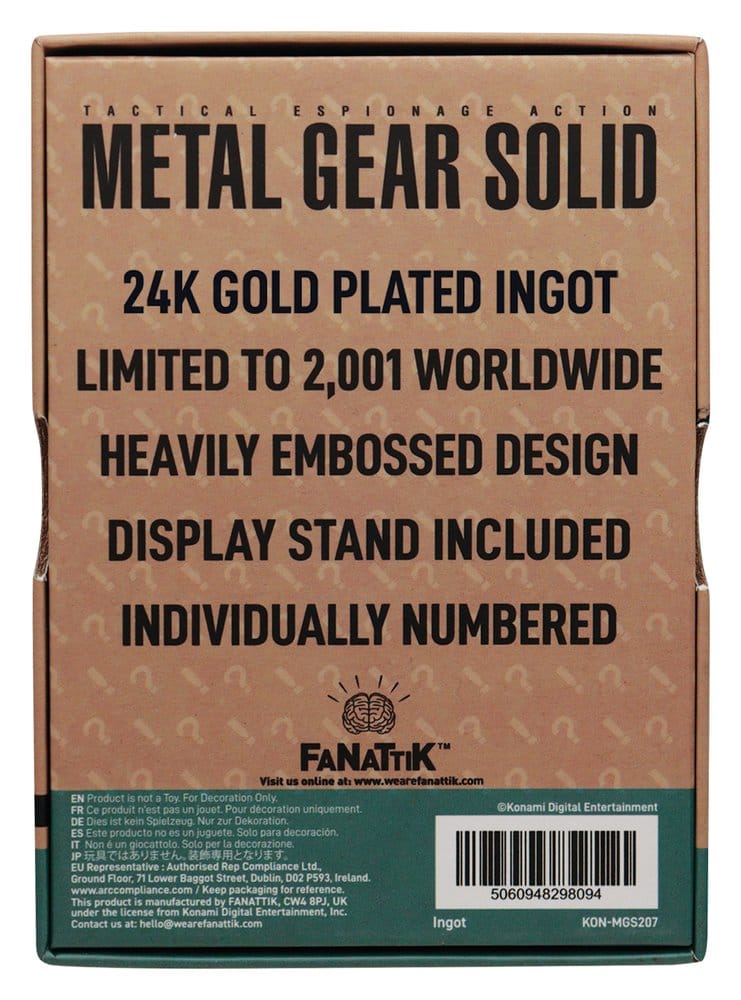 Metal Gear Solid 2 Ingot Snake 24-karaats vergulde beperkte editie