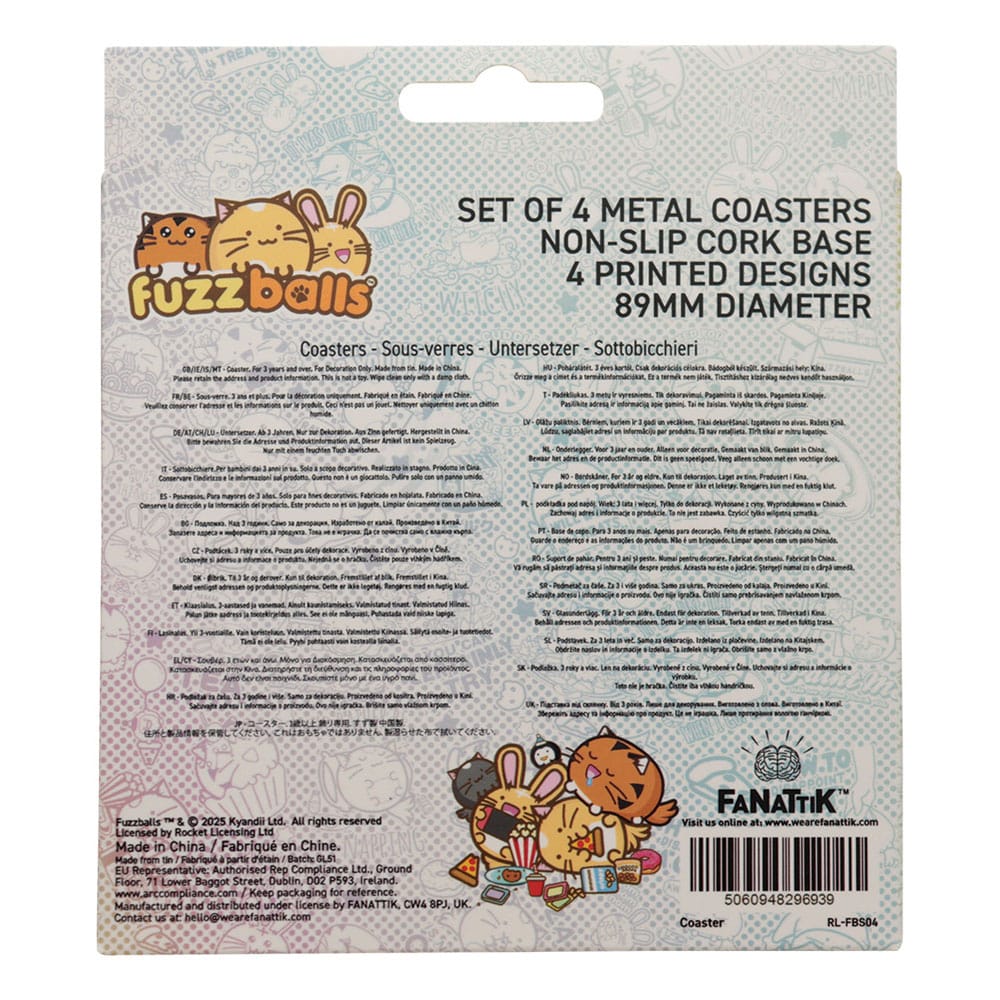 Fuzzballs onderzetter, 4-pack