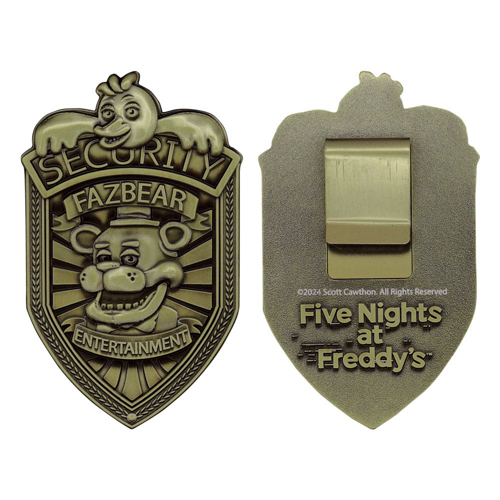 Vijf Nachten bij Freddy's Replica Beveiligingsbadge Antiek Messing Editie