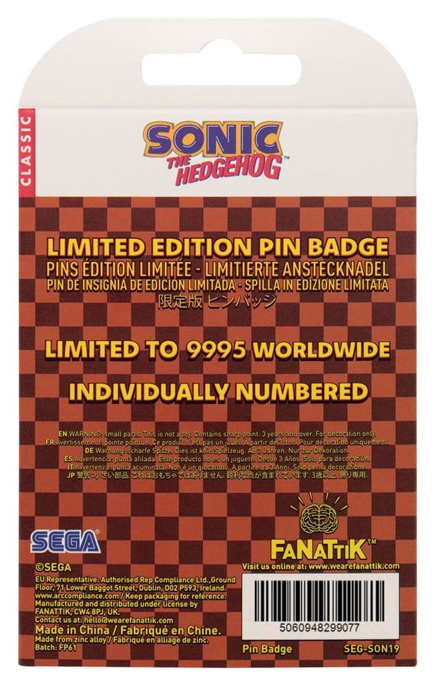 Sonic The Hedgehog Pin-badge beweegt