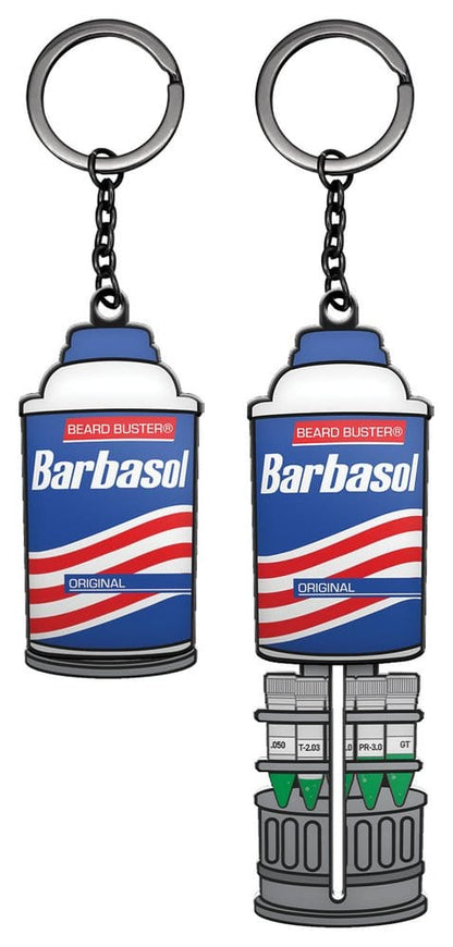 Jurassic Park sleutelhanger glijdende Barbasol blik