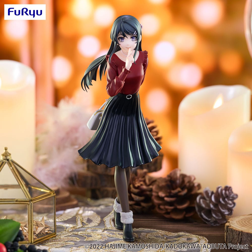 Rascal droomt niet van Bunny Girl Senpai Trio-try-it PVC standbeeld Mai Sakurajima Winteroutfit Ver. 21 cm