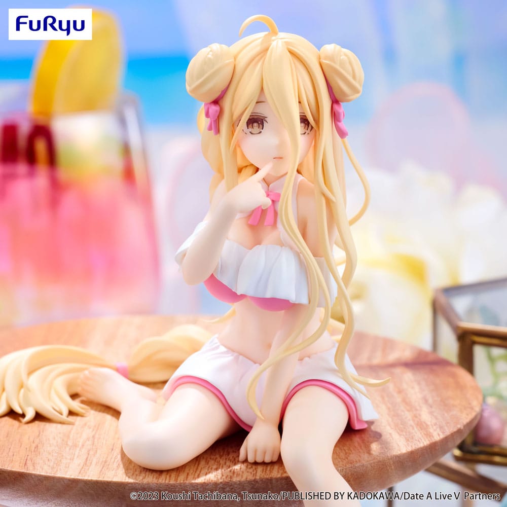 Datum een ​​live V noedelstopper PVC -standbeeld Mukuro Hoshimiya Swimsuit ver. 13 cm