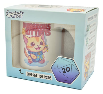 Glassstaff Cadeauset Mok & Dobbelstenen D20 Dungeons & Kittens