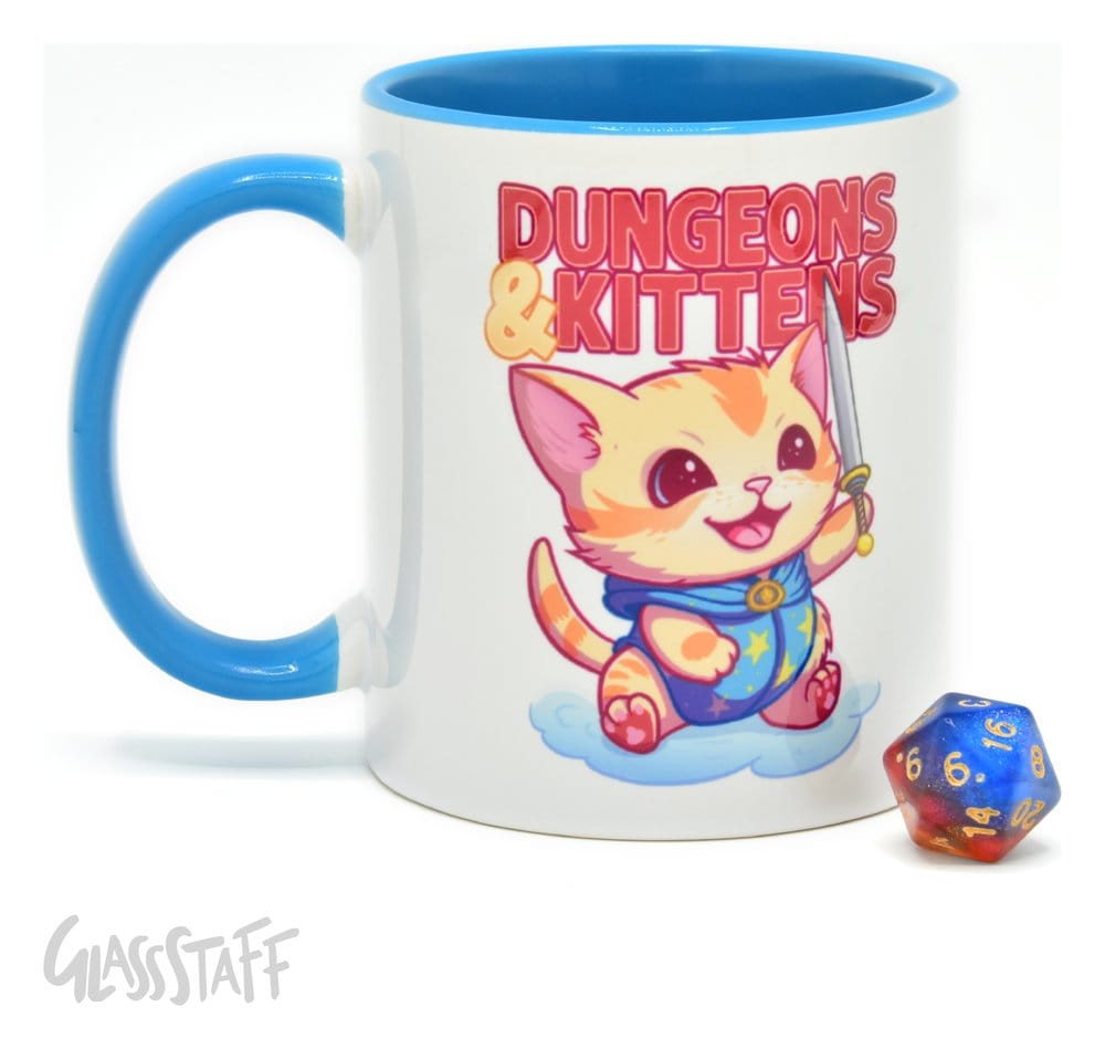 Glassstaff Cadeauset Mok & Dobbelstenen D20 Dungeons & Kittens