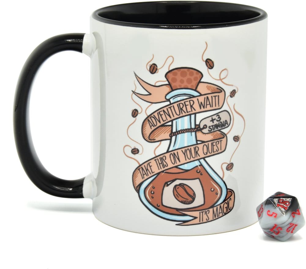 Glassstaff Cadeauset Mok & Dobbelstenen D20 Koffiedrankje