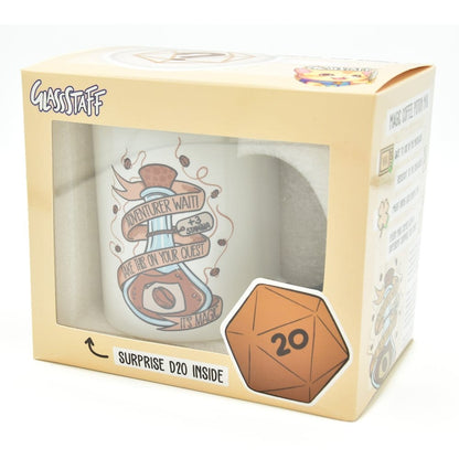 Glassstaff Cadeauset Mok & Dobbelstenen D20 Koffiedrankje