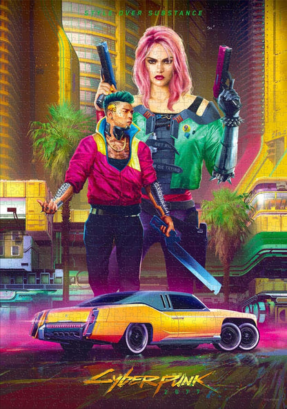 Cyberpunk 2077 Puzzle Kitsch Stijl (1000 stuks)