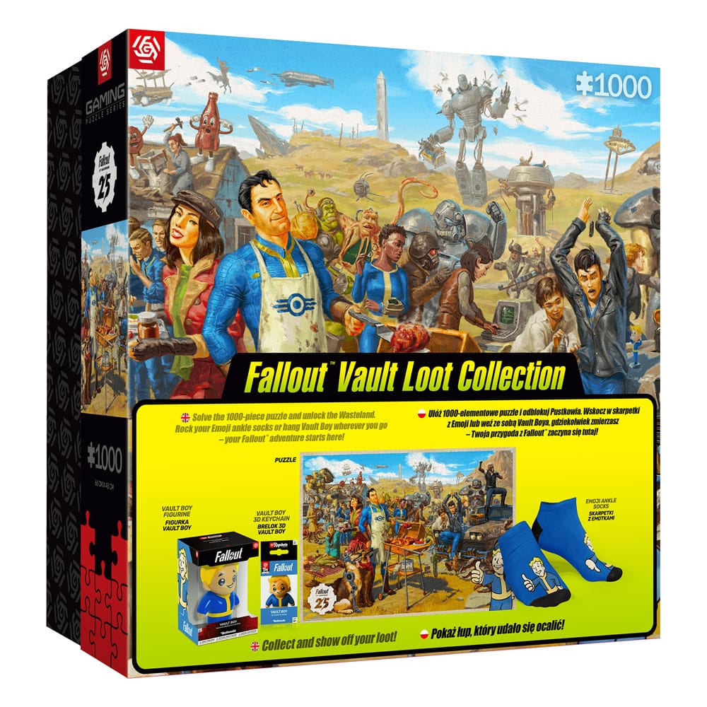 Fallout cadeauset Fallout Vault Loot Collection (puzzel, sokken, beeldje en sleutelhanger)