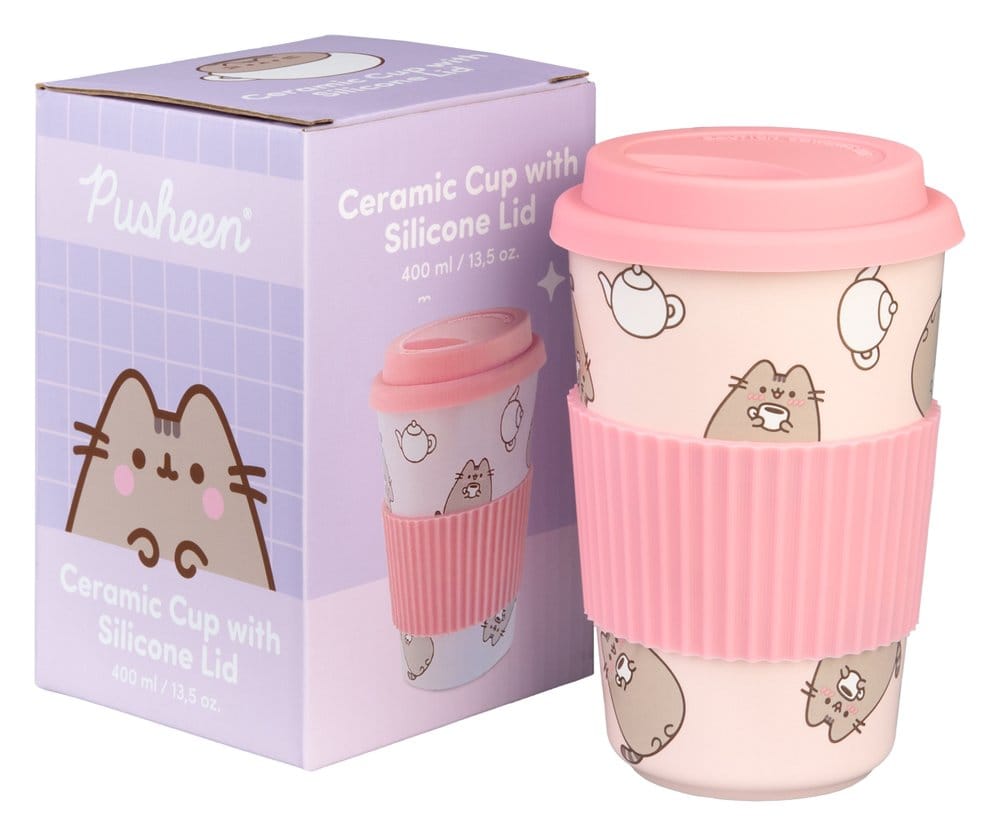 Pusheen keramische mok met deksel 400 ml