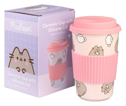 Pusheen keramische mok met deksel 400 ml