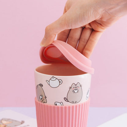Pusheen keramische mok met deksel 400 ml