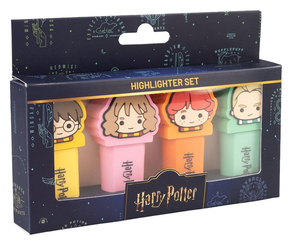 Harry Potter set van 4 markeerstiften met topper