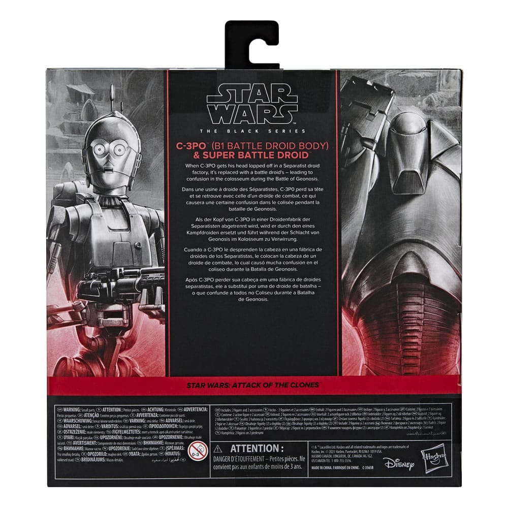 Star Wars Episode II Black Series Actie Figuur 2-pack C-3PO (B1 Battle Droid Body) & Super Battle Droid 15 cm
