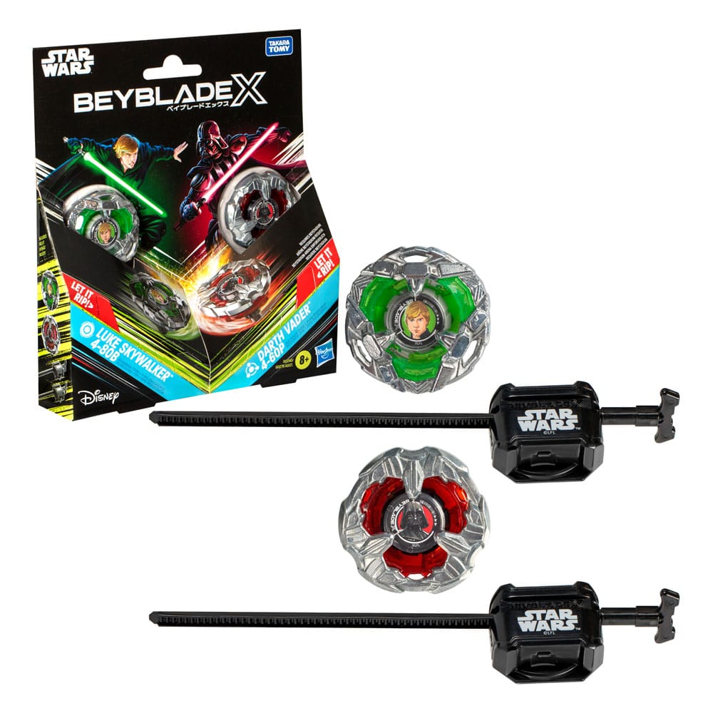 Beyblade X en Star Wars-samenwerking Luke Skywalker 4-80B versus Darth Vader 4-60B