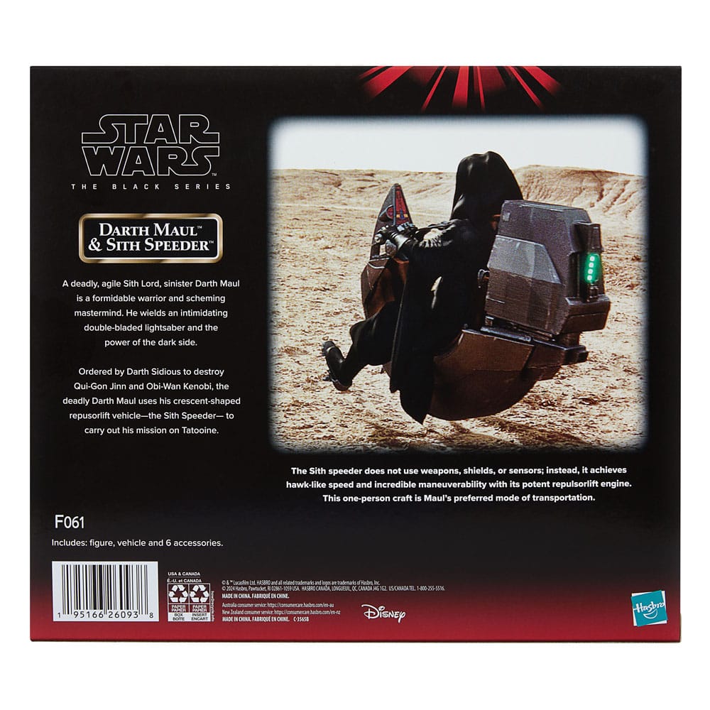 Star Wars Episode I Black Series-voertuig met actiefiguur Darth Maul & Sith Speeder 25e verjaardag