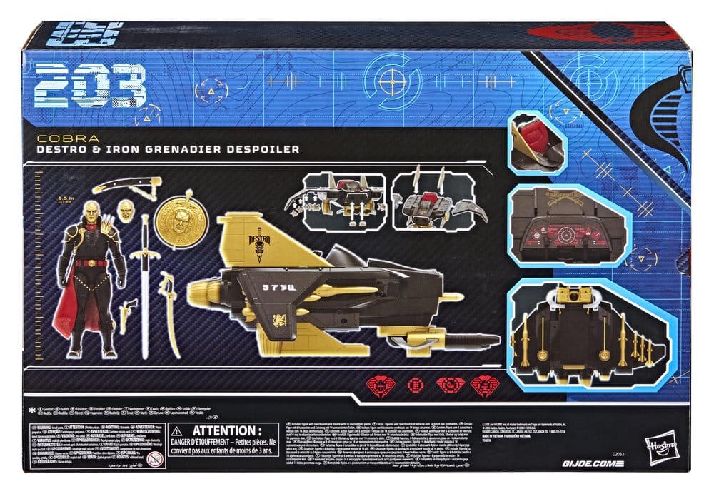 G.I. Joe Classified Series actiefiguur en voertuigset #203 Destro & Iron Grenadier Despoiler 15 cm