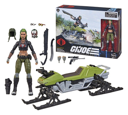 G.I. Joe Classified Series actiefiguur en voertuigset #194 Zanya en Dreadnok Chameleon (moerasskiër) 15 cm