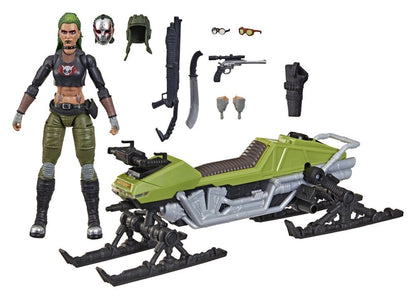 G.I. Joe Classified Series actiefiguur en voertuigset #194 Zanya en Dreadnok Chameleon (moerasskiër) 15 cm