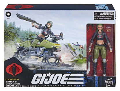 G.I. Joe Classified Series actiefiguur en voertuigset #194 Zanya en Dreadnok Chameleon (moerasskiër) 15 cm