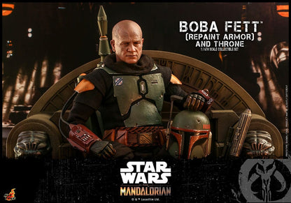 Star Wars: The Mandaloriaanse actie Figuur 1/6 Boba Fett Repaint Armor and Throne Special Edition 30 CM