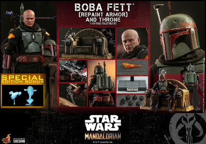 Star Wars: The Mandaloriaanse actie Figuur 1/6 Boba Fett Repaint Armor and Throne Special Edition 30 CM