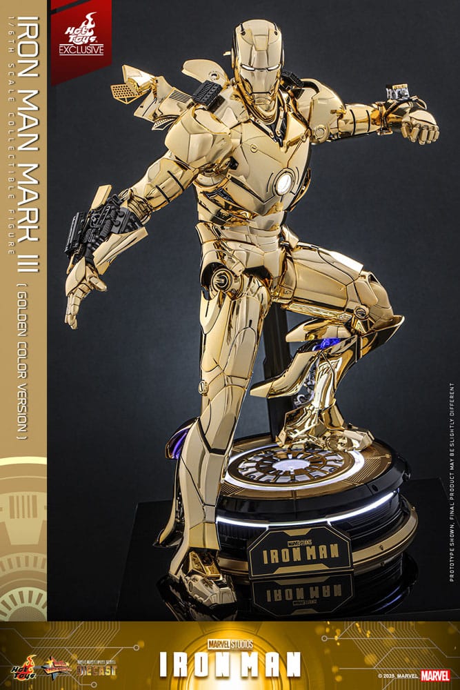 Iron Man Movie Masterpiece Diecast Action Figuur 1/6 Iron Man Mark III (Gold Color Version) Hot Toys Exclusive 33 CM