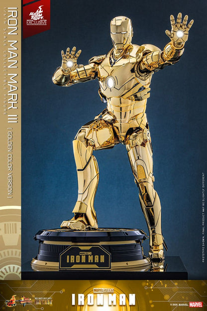 Iron Man Movie Masterpiece Diecast Action Figuur 1/6 Iron Man Mark III (Gold Color Version) Hot Toys Exclusive 33 CM
