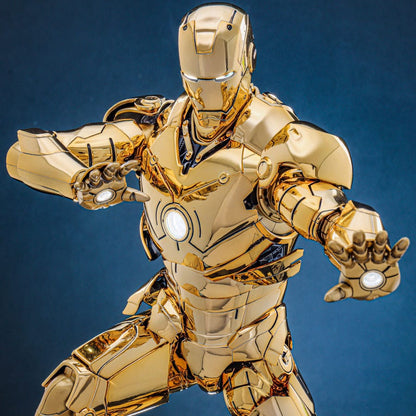 Iron Man Movie Masterpiece Diecast Action Figuur 1/6 Iron Man Mark III (Gold Color Version) Hot Toys Exclusive 33 CM
