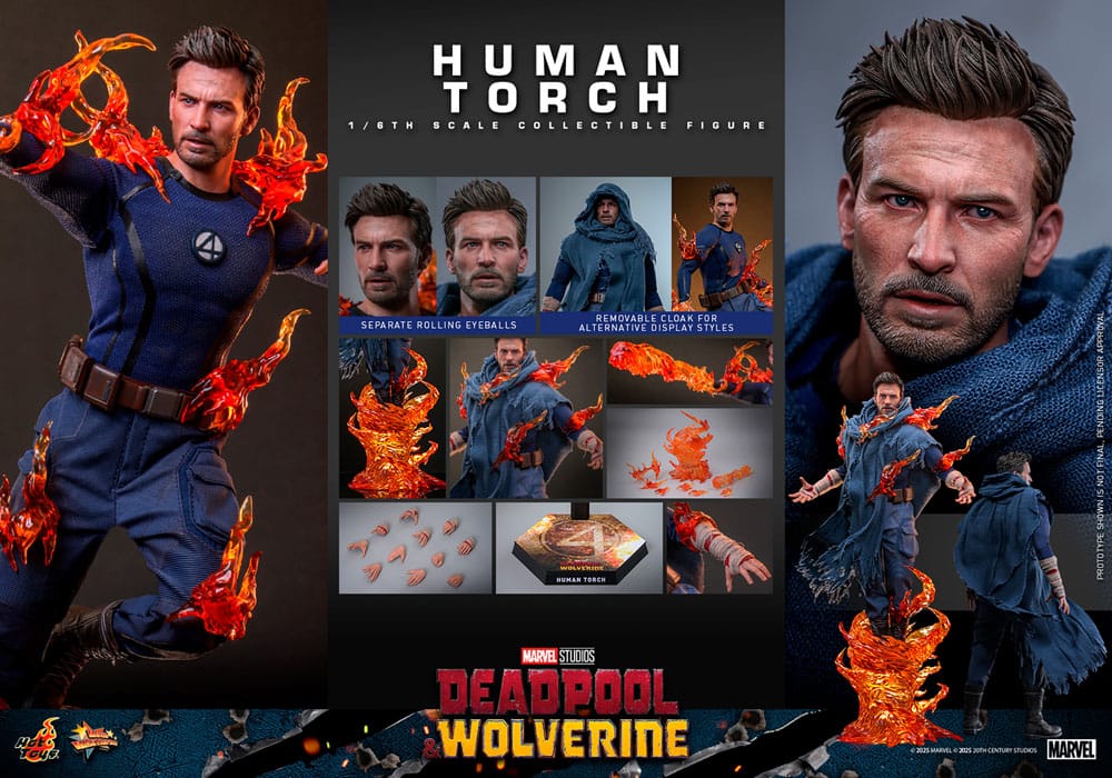 Deadpool & Wolverine Movie Masterpiece Actiefiguur 1/6 Human Torch 31 cm