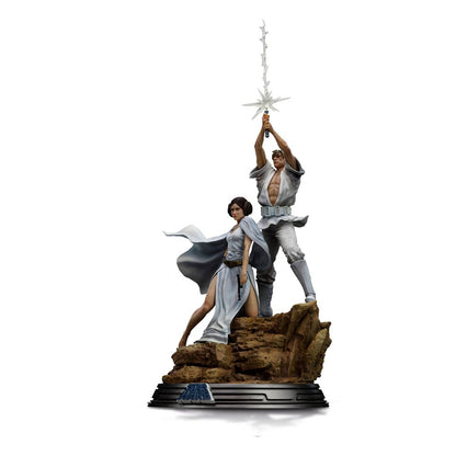 Star Wars Deluxe kunstschaalstandbeeld 1/10 Luke en Leia 41 cm