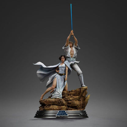 Star Wars Deluxe kunstschaalstandbeeld 1/10 Luke en Leia 41 cm