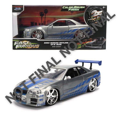 Fast & Furious gegoten voertuig 1:24 jubileum Nissan Skyline 19 cm