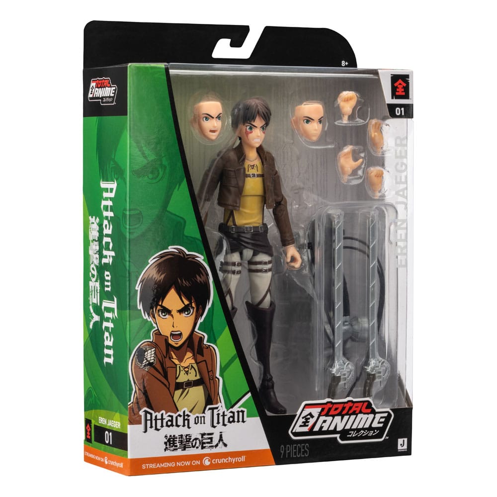Aanval op Titan Total Anime Action -figuur Eren Jaeger 17 cm