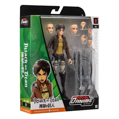 Aanval op Titan Total Anime Action -figuur Eren Jaeger 17 cm