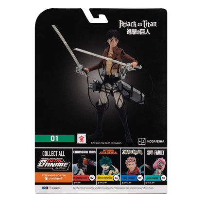 Aanval op Titan Total Anime Action -figuur Eren Jaeger 17 cm
