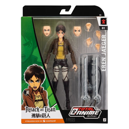 Aanval op Titan Total Anime Action -figuur Eren Jaeger 17 cm