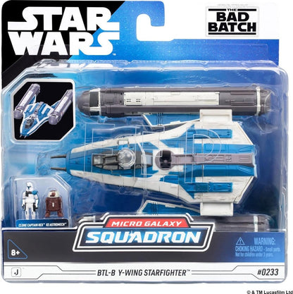 Star Wars Middelgroot voertuig BTL-B Y-wing Starfighter met Clone Captain Rex 13 cm