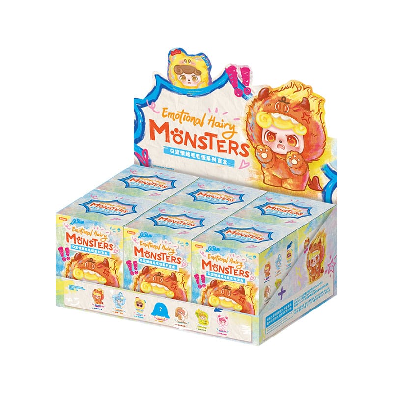 QKid: Emotional Hairy Monsters Series Blind Box figuur 12 - 14 cm Display (6)