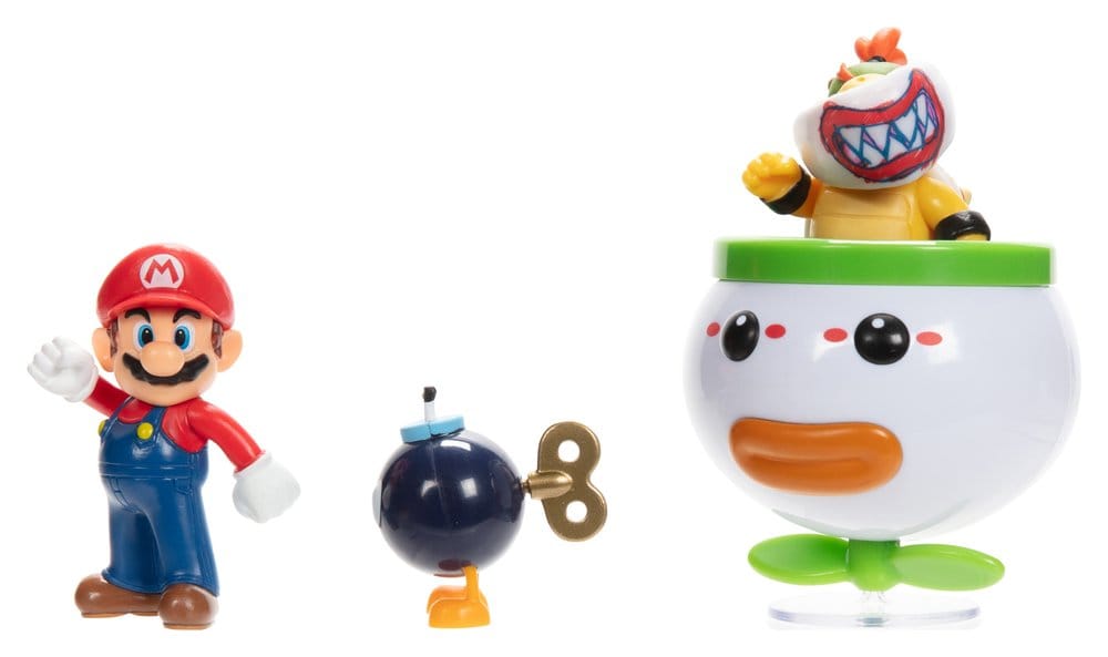 World of Nintendo Minifiguur 2-pack Mario en Bowser Jr. Clownauto 6 cm