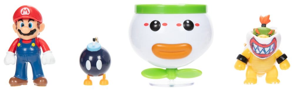 World of Nintendo Minifiguur 2-pack Mario en Bowser Jr. Clownauto 6 cm