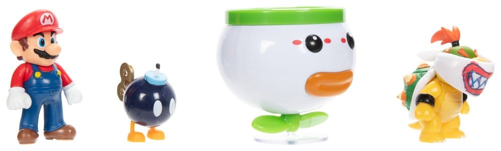 World of Nintendo Minifiguur 2-pack Mario en Bowser Jr. Clownauto 6 cm