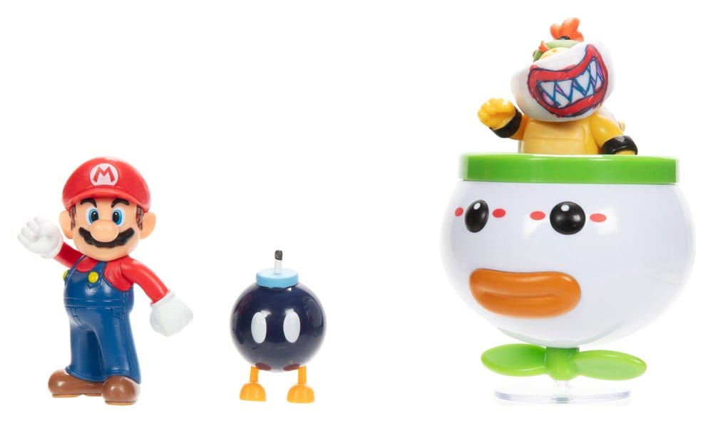 World of Nintendo Minifiguur 2-pack Mario en Bowser Jr. Clownauto 6 cm